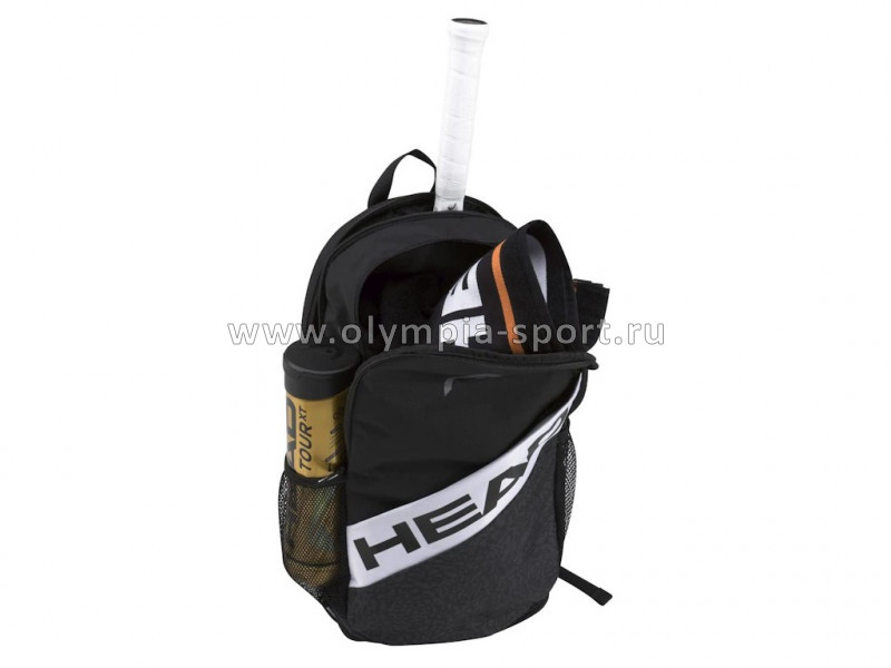 Рюкзак спорт. HEAD Elite Backpack, 283662 (BKWH), с карманом под 1 тен.ракетку, черно-белый