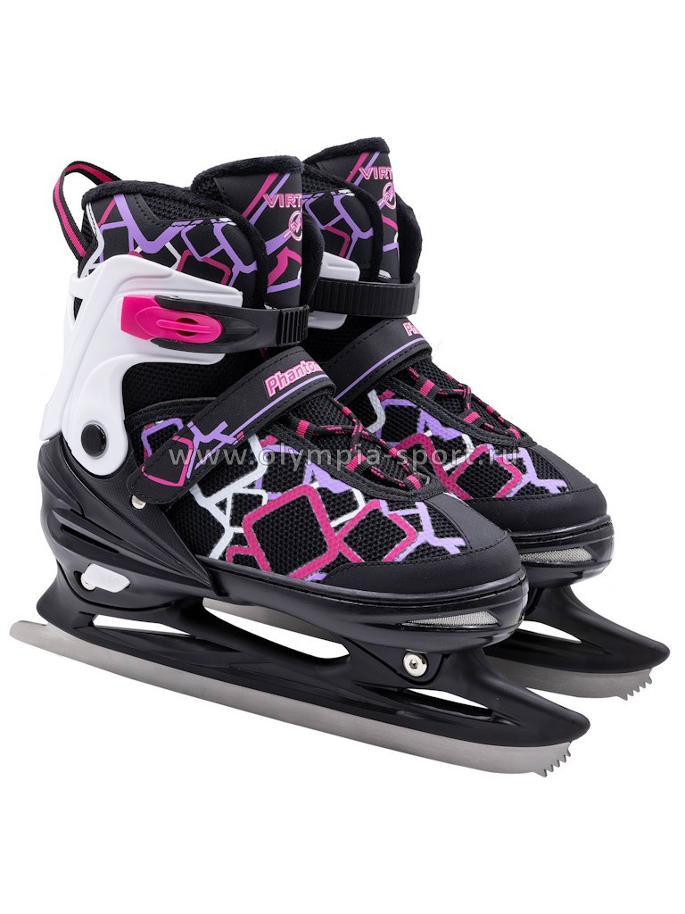 Коньки фигурные раздвижные Virtey Phantom BW-1BW-182 цв.pink