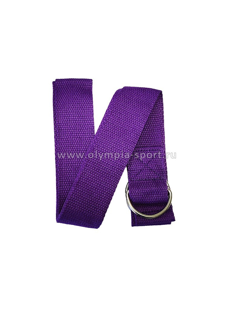 Ремень для йоги YJ-38183, 180х3,8см, фиолетовый