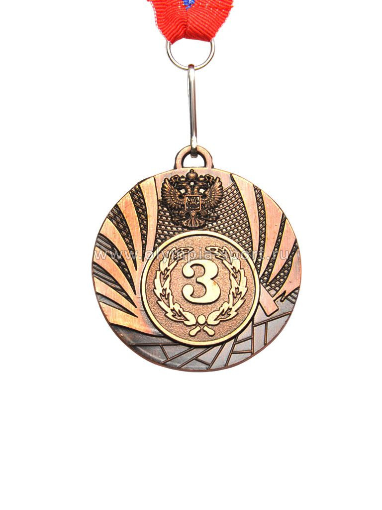 Медаль спортивная с лентой 3 место d- 5 см 1501-3