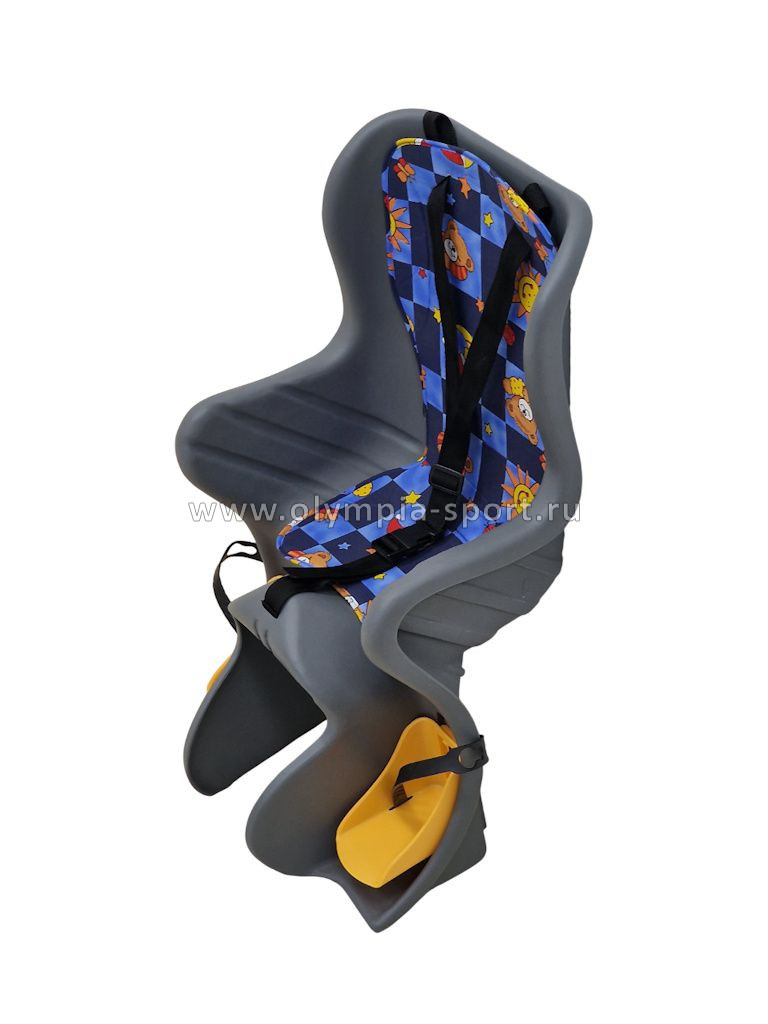 Велокресло детское GH-BIKE SF-928L (Тайвань) 22кг серое, на багажник
